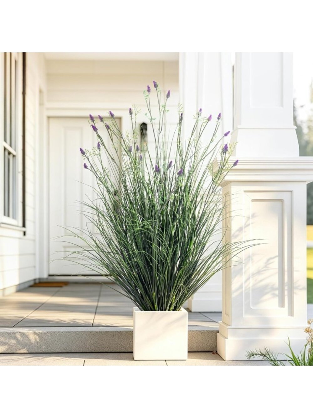 Realistic Faux Lavender & Pampas Grass - Indoor/Outdoor Tall Floor Plant Decor
